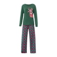 thumbnail image 3 of Matching Family Christmas Green Pajamas Sets Xmas Elk PJ's Loungewear, 3 of 8