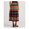 thumbnail image 2 of RALPH LAUREN Womens Black Zippered Elastic Waist Tiered Lined Striped Midi A-Line Skirt 12, 2 of 4