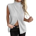 thumbnail image 2 of YanHoo Women's Sleeveless Sweater Vest Sleeveless Mock Neck Shirts Solid Color Pullover Tops Casual Business Blouses, 2 of 8