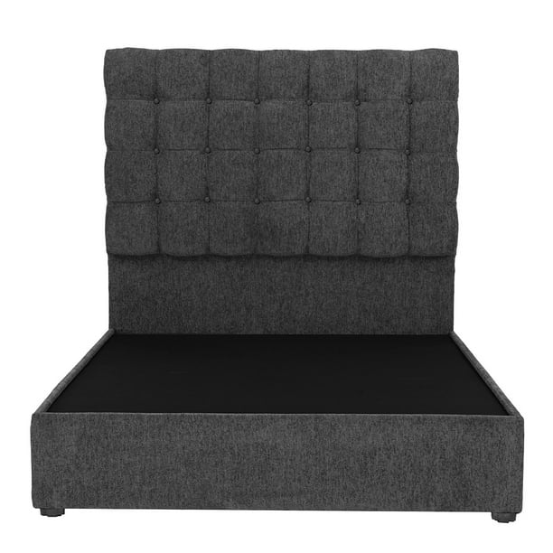 Recámara Queen Size Trinity Slip Gris Oxford con Cabecera + Box Base Cama