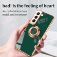thumbnail image 4 of Cowithday for Samsung Galaxy S21 Ultra 5G Phone Case with Ring Holder, Kickstand Magnetic Plating Frame TPU Shockproof Anti-Scratch Slim Girls Women Men Case Cover for Samsung S21 Ultra 5G, Black, 4 of 12