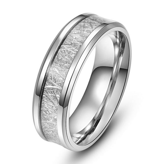 Metal Ring Titanium Steel Band with Silver Thread Accent Steel Colored Ring and Black Ring for Men and Women Fashion Jewelry Gift