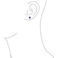thumbnail image 2 of Dazzlingdaimonds Jewels 1.20 Ctw Round Cut Blue Sapphire Womens Stud Earrings 14K Yellow Gold Plated 925 Sterling Silver, 2 of 2