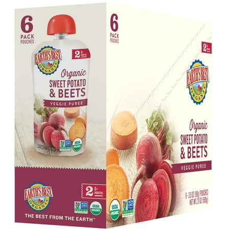 Earth's Best Organic Baby Food Puree, Sweet Potato & Beets, 3.5 (Best First Baby Foods Vegetables)