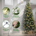 thumbnail image 4 of Naomi Home 6.5ft White Tip Christmas Tree with Lights, Realistic Light Snow Flocked Fir Christmas Tree Prelit with 1292 Branch Tips, 350 Warm Lights and Metal Stand, Aritificial Christmas Tree, 4 of 8