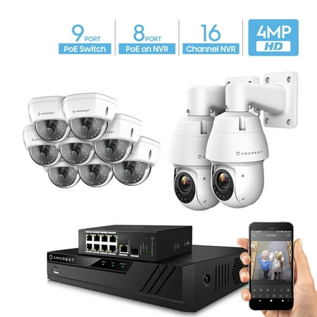 Amcrest 4MP Security Camera System, w/ 4K 16CH PoE NVR, 8