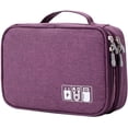 thumbnail image 1 of Travel Cord Cable Organizer Portable Electronics Accessories Carrying Bag Storage Case, Purple, 1 of 5