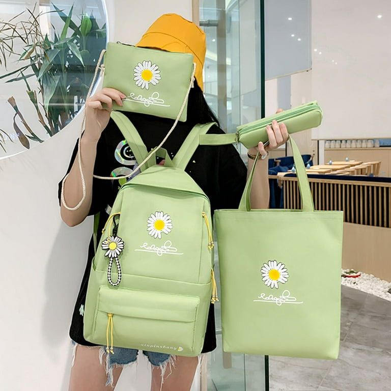 Daisy Canvas Backpack School Bag Messenger Bag Set For Girls