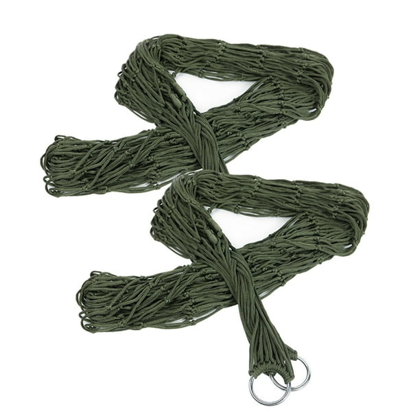 2 hamacas colgantes de nailon para exteriores, para acampar y cazar (verde militar, 240 x 80 cm)