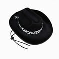 thumbnail image 4 of CAUYDY Kids Fall Fedora Cowboy Hat Youth Western Cowgirl Hat for Girls Baby Wide Brim Sun Hat Summer Beach Outdoor Hats Gift for Children Sizes 3-15 Years,Black, 4 of 8