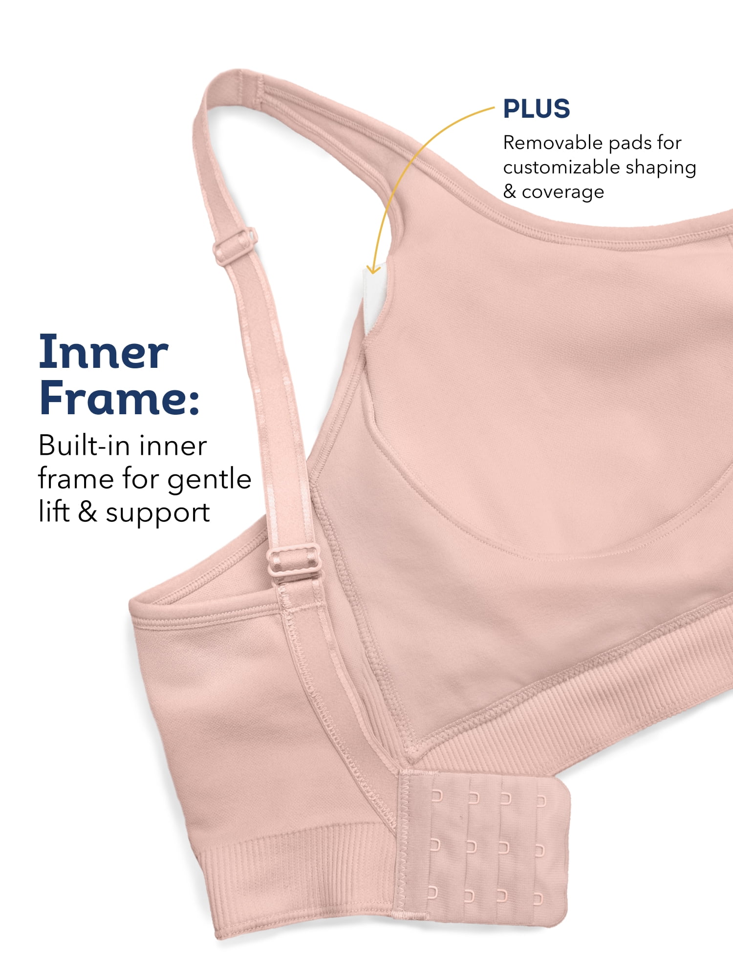 Fit for Me by Fruit of the Loom Women's Supportive Seamless Wirefree Bra, Style FT1048, Sizes L to 4XL