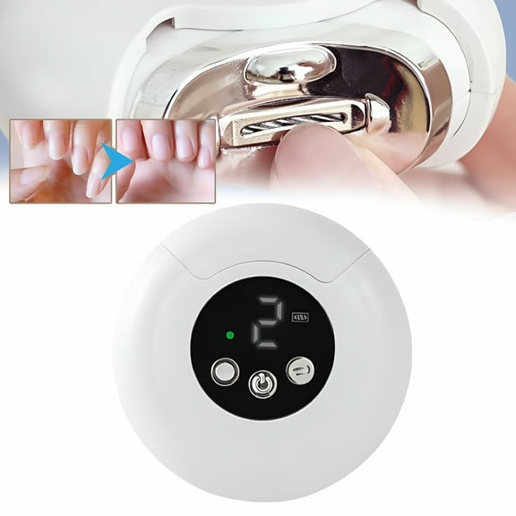FACEGA 2 in 1 Electric Polishing Automatic Nail Clippers, USB Rechargeable Electric Nail File Kit 3 Speeds for Thick Toenails