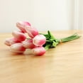 thumbnail image 4 of DJJGXAN 1 Pcs Multicolor Tulips Artificial Flowers Faux Tulip Stems Real Feel PU Tulips Easter Spring Wedding Bouquet Centerpiece Floral Arrangement Table Décor 14" Tall, 4 of 6