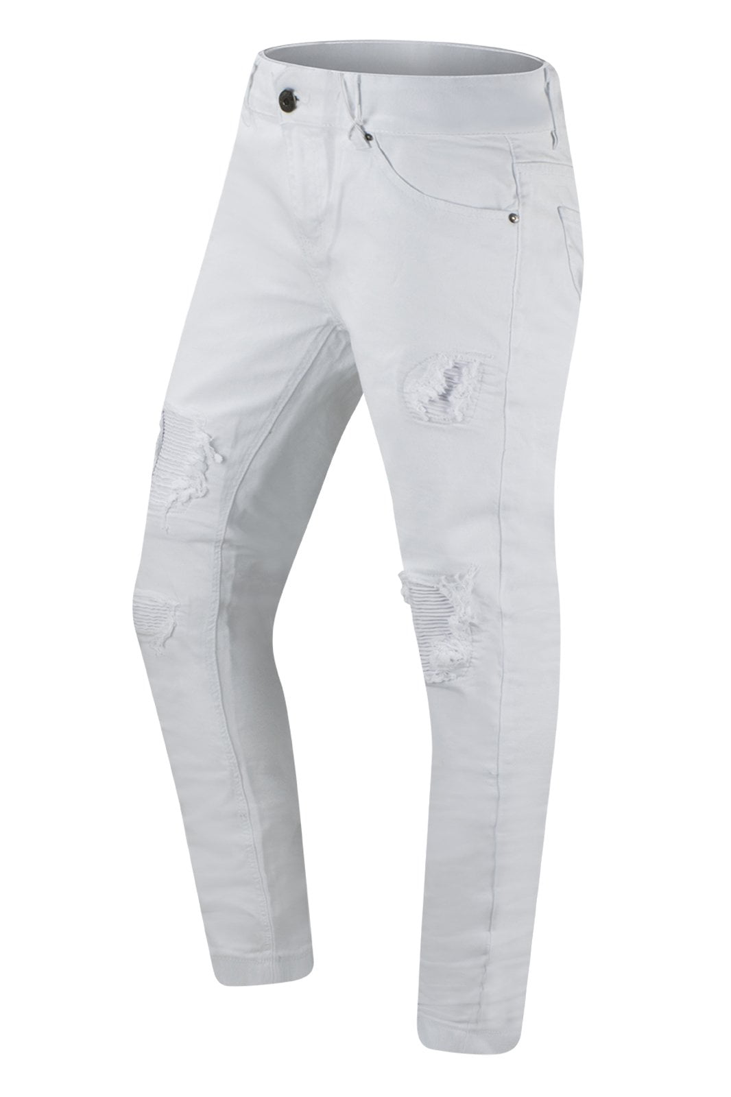 stacked biker jeans