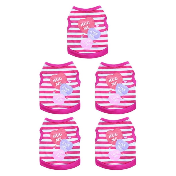 Camiseta Chaleco de verano Methold Patrón de beso Traje de impresión Ropa redonda Abrigo Chaqueta para perro Teddy Puppy rosa XL CBP272522