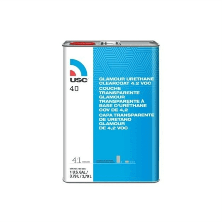 US Chemical 40-1 40 High-Build Glamour Urethane Clear Coat, 1 gal, 4:1 Mixing