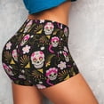 thumbnail image 4 of Cauagu Skull Daisy for Womens Workout Impact Shorts,Booty Biker Shorts High Waisted Elastic Athletic Shorts for Yoga Gym Running Sports-X-Large, 4 of 8
