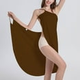 thumbnail image 2 of Ladies Sling Midi Dress Asymmetric Solid Color Slim Fit Backless Vacation Outfit, 2 of 8