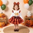 thumbnail image 2 of Wonitaaizi Baby Girl Thanksgiving Outfit Long Sleeve Letter Print Romper Mini Skirt Headband 3Pcs Clothes Set (18-24 Months,Brown), 2 of 7