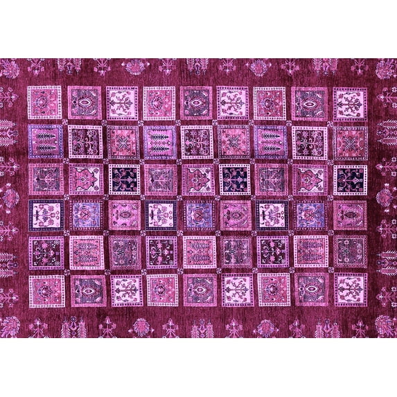 Ahgly Company Indoor Rectangle Abstract Purple Modern Area Rugs, 3' x 5'