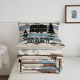 thumbnail image 5 of Manfei Retro Camper Twin Comforter Sets,Rustic Farmhouse Cabin Bedding Set,Brown Blue,Light Gray Reversible,2 Pieces,1 Comforter and 1 Pillowcase, 5 of 7