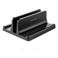 thumbnail image 1 of Dual-Slot Design Aluminum Desktop Holder, Vertical Laptop Stand With Adjustable Size For Up To 17.3 Inch, Ergonomic Design, Durable And Stable, Space Saver, Black, 1 of 6