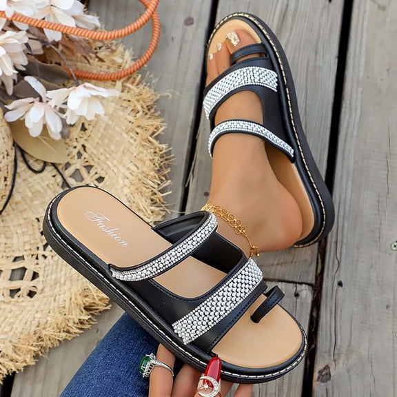 Slide Sandals Women Glitter Hollow Mesh Jelly Low Block Heel Closed Square Toe Backless Daily Outdoor Shoes