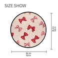 thumbnail image 5 of 36.2 Inch Round Floor Mat Cute Red Bows Pattern Carpet Decor Rug for Living Room Bedroom, 5 of 6