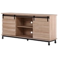 thumbnail image 4 of Wampat TV Stand with 2 Sliding Doors for TVs up to 65", Light Brown, 4 of 8