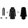 thumbnail image 6 of IROINNID Women's Long Hoodie Anorak Jacket Coat Solid Color Long Sleeve Warm Long Coat Jacket Slim Winter Outwear Coats, Black, 6 of 6