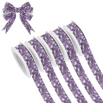 5 Rolls Christmas Ribbon 1.5 inch Wide Decorative Ribbon for Gift Wrapping and Holiday Decorations Purple Color Texture