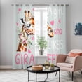 thumbnail image 4 of Giraffes Flowers Kitchen Curtains Window Panels, A Girl Who Likes Giraffes Elegant Animals Grey Insulated Window Treatment Curtain, Grommet Curtains for Bedroom/Living Room, 2 Piece 42"Wx84"L, 4 of 8