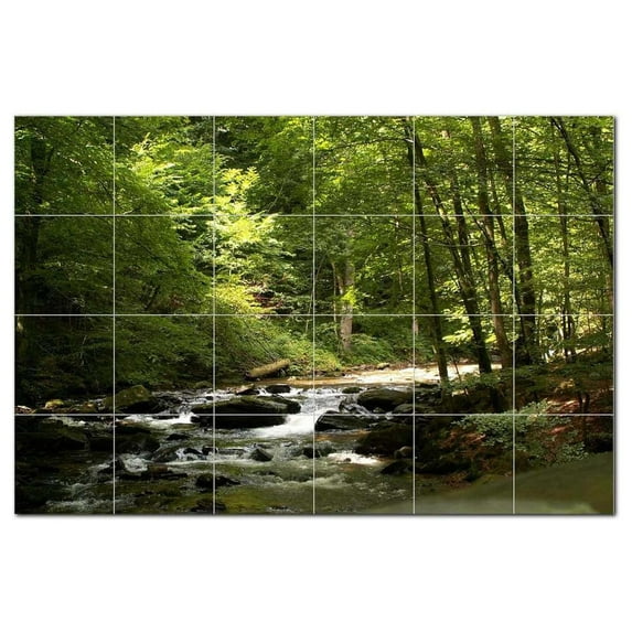 River Ceramic Tile Mural Kitchen Backsplash Bathroom Shower, 401468-L64