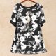 thumbnail image 2 of Gibobby Blusa de Trabajo de Manga Corta Camiseta manga corta casual con estampado floral suelto moda para mujer(Negro,M), 2 of 3