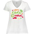 thumbnail image 3 of Inktastic Happy Cinco De Mayo with Lime and Red Pepper Women's Plus Size V-Neck T-Shirt, 3 of 5