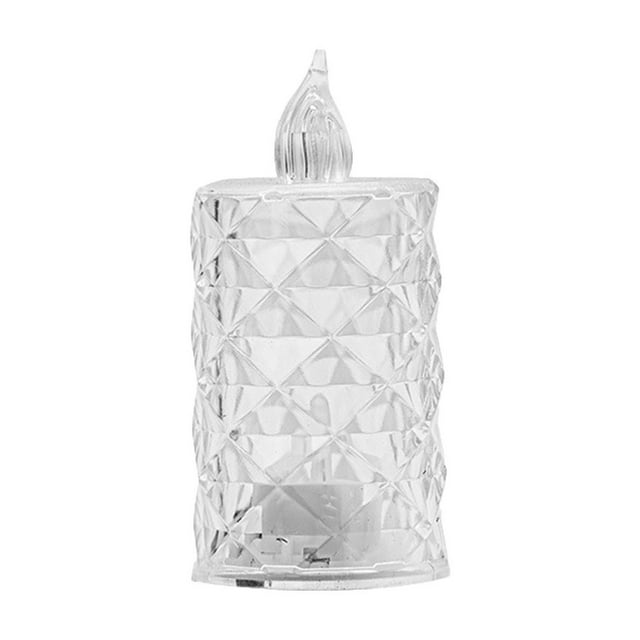Transparent Crystal Diamond Candle Lights LED Electronic Candle Small Tea Wax Bar Decoration Lights Birthday Gift Ambient Lights