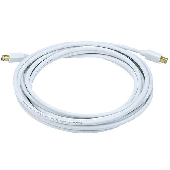 Monoprice Mini DisplayPort Cable - 15 Feet - White | Gold Plated, 32AWG, Pure Copper Conductors