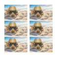 thumbnail image 2 of MKHERT Funny Retriever Dog Relaxing at the Summer Beach Placemats Table Mats for Dining Room Kitchen Table Decoration 12x18 inch,Set of 6, 2 of 4