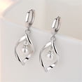 thumbnail image 5 of Pendientes para mujer, regalos para mujer, pendientes de corazón giratorio con perlas, pendientes largos para mujer, pendientes de perlas de moda con torsión, pendientes para mujer, 5 of 5