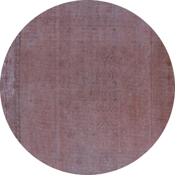 Ahgly Company Indoor Round Oriental Light Blue Industrial Area Rugs, 7' Round