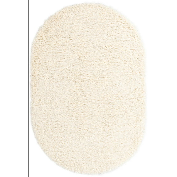 Unique Loom Marilyn Monroe Opulence Shag Collection Area Rug - (5' 3" x 8' Oval Bone/Beige)