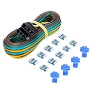 CZC AUTO Trailer Wiring Harness Kit 4-Way Wishbone Style Y Style 18AWG Pure Copper Core Color Coded Wire with Standard 4-pin Flat Plug Connector, 4' Female and 25' Male for 12V Trailer Boat