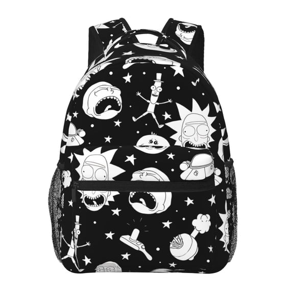 Cartoon R-ick And M-orty Backpacks Large Capacity Travel Backpack Book Bag Laptop Bag Lightweight And Durable School Daypack For Women Men Multifunctional Bag