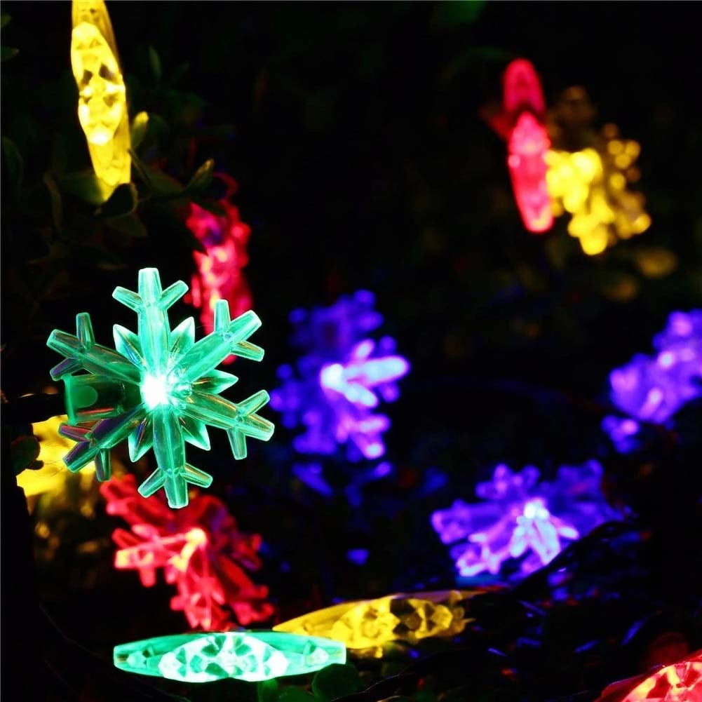 LED Star Snowflake Curtain Lights, Battery Operated Window Curtain