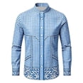thumbnail image 4 of XIAOCHA Mens Plaid Print Button Down Shirt Long Sleeve Bavarian Oktoberfest Button-Up Top, 4 of 4