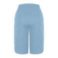 thumbnail image 6 of VV AVEORS Capri Pants For Women Split Side High Waist Casual Athletic Knee Length Summer Pants Casual Sweatpants With Pockets Sky Blue 2XL, 6 of 7