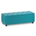 thumbnail image 2 of Hamilton 48" WDTransitional Storage Ottoman in Mediterranean Blue Vegan Leather, 2 of 14
