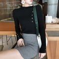 thumbnail image 4 of Womens Neck Long Sleeve Knit Sweater Turtleneck Sweater Bottoming Shirt Slim Long-Sleeved, 4 of 5