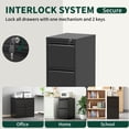 thumbnail image 3 of IKIMI 3 Drawer Vertical File Cabinet with Lock, Metal Office Storage Cabinet for A4/Letter/Legal Size, Black, 3 of 7