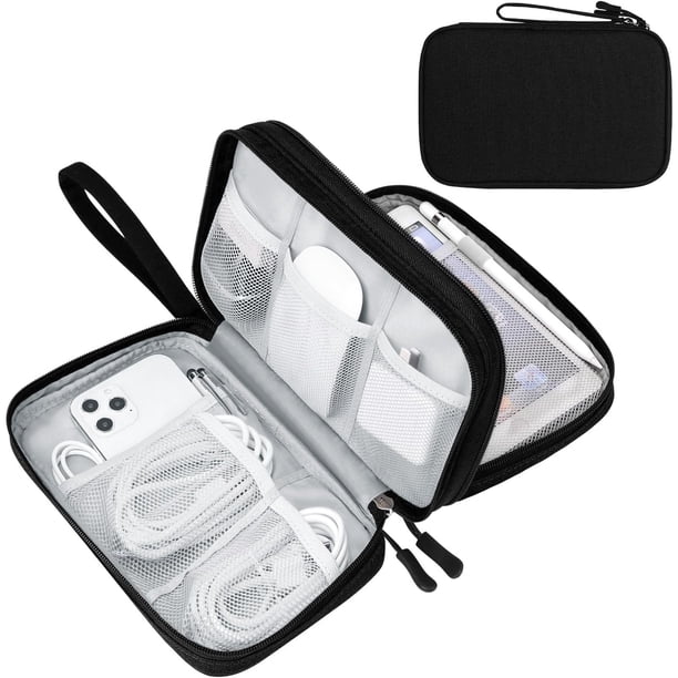 Bolsa organizadora de cables de viaje FYY Electronic, impermeable, negra